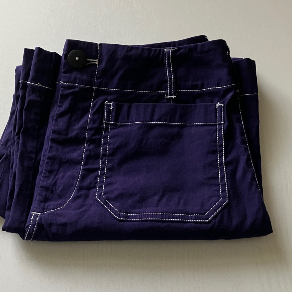 Anthropologie The Colette Crop Wide-Leg Pants by Maeve-Contrast-Stitch Edition - Picture 4 of 13